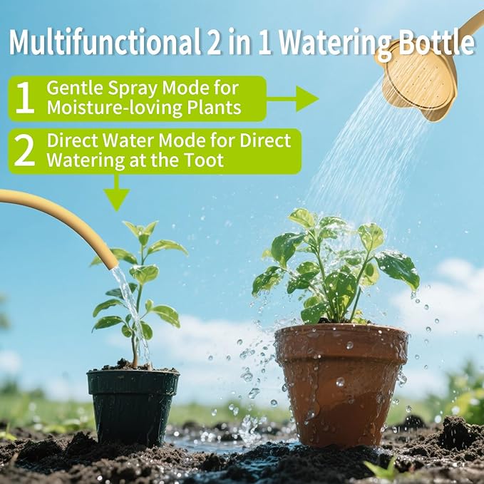 BKSAI Squeeze Bottles for Plants, 11oz, 325ml Small Watering Can for Succulent, Muti-Function Squirt Bottle for Seedling Watering, Wash, Tattoo, Khaki