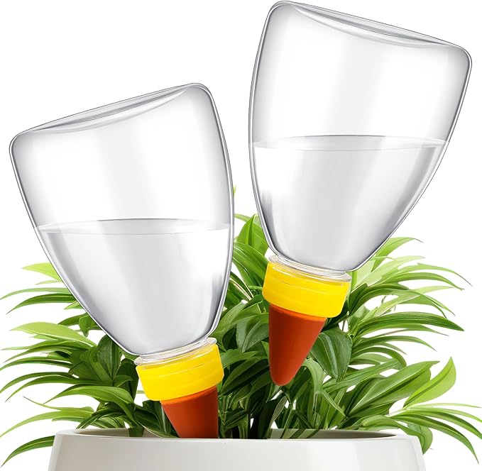 Threlaco 2 Pcs 17 oz Self Watering Planter Insert Plastic Self Watering Globes Automatic Plant Waterer for Indoor Outdoor Drip Irrigation Plant Watering Device with Slow Release Control