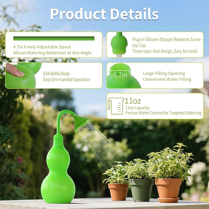 BKSAI Squeeze Bottles for Plants, 11oz Small Watering Can for Succulent, Muti-function Squirt Bottle for Seedling Watering, Wash, tattoo, Cyan