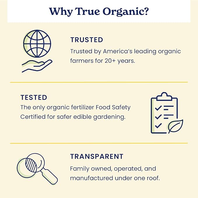 True Organic Fruit & Nut Food – Organic Fertilizer for Productive Tree Growth – Prevent Blossom End Rot – 4lb Bag Covers 70 Sq. Ft.