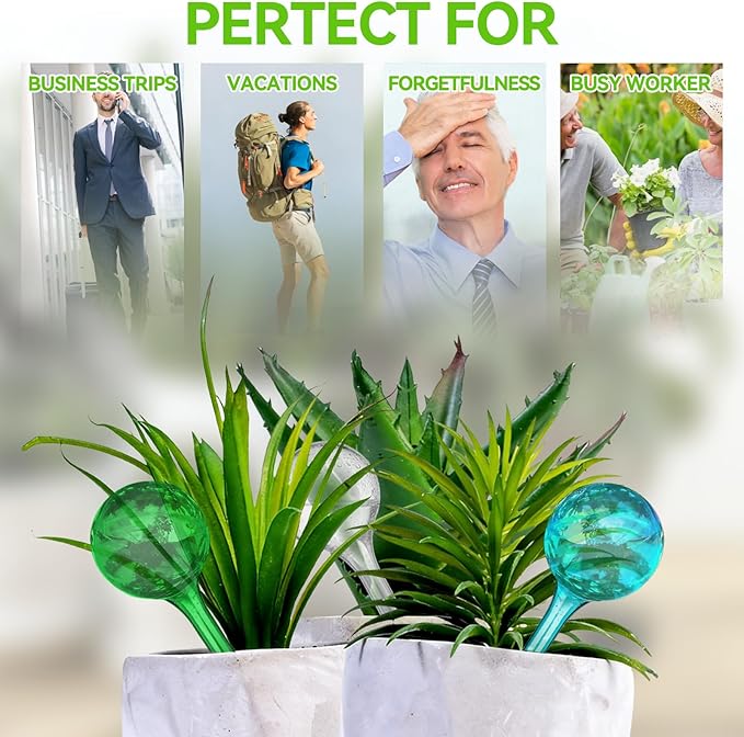 Plant Watering Globes, 12PCS Self Watering Globes, Plastic Self Watering Bulbs, Plant Self Watering Devices, Automatic Watering System for Potted Plants