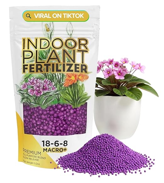 Indoor Plant Fertilizer Pellets | 18-6-8 Macro Plus for Seedlings and Mature Plants | Multi-Purpose Blend & Gardening Supplies| 5.2 oz Resealable Packaging