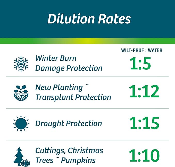 Wilt-Pruf® Concentrate | Protect Against Winter Damage, Drought, and Stress | Just Spray & Let Dry | Locks in Moisture w/Clear Foliar Film | Professional-Grade & Trusted | Replaces Burlap | (16 oz)