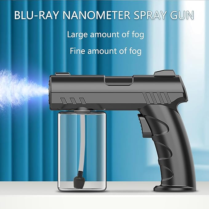 Nano Sprayer, Handheld Household Nano Atomizer, Blue Light Atomizer, Android Charging, Very Suitable for Watering Plants and Trees (Black)