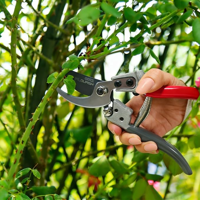 Pruning Shears for Gardening - 8.5" Professional SK5 Steel Bypass Garden Shears, Sharp Heavy Duty Hand Pruners, Handheld Clippers Tools for Garden Care