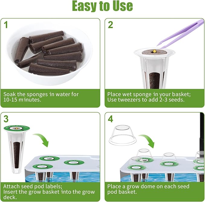 Salad Seed Pods, 12 Pods Grow Anything Kit for All Hydroponics Growing Systems with 300mg Varity Seeds of Buttercrunch, Black Seeded Simpson, Oakleaf, Prizehead, Red Salad Bowl and so on