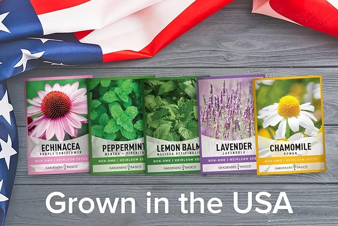 Herb Growing Kit Indoor for Hydroponics and Aquaponics- Includes Medicinal Lavender, Chamomile, Lemon Balm, Peppermint and Echinacea Heirloom Garden Seeds, Grow Seedpods Domes