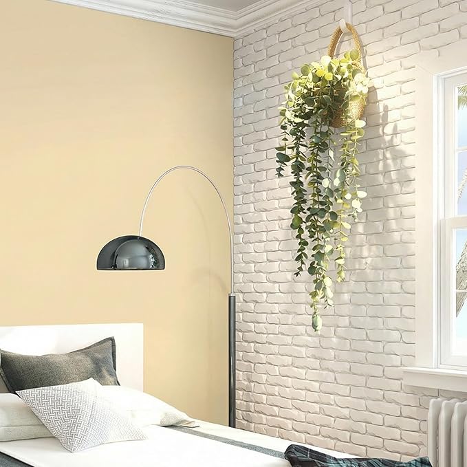 Fake Hanging Plant Decor Indoor, Eucalyptus Artificial Faux Plants in Wall Woven Planters, Jute Hanger with Black Pot Soft Green 1PCS 23Inch Long