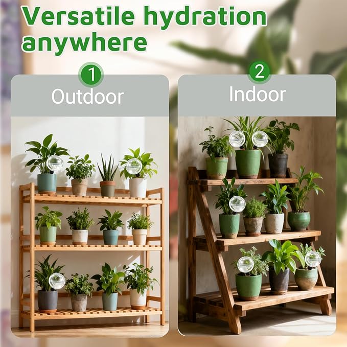 4pcs Self Plant Watering Globes for Indoor and Outdoor Plants Plastic Automatic Plant Watering Bulbs Insert 17.5 oz with Slow Release Control Water Dripper for Plants (Clear)