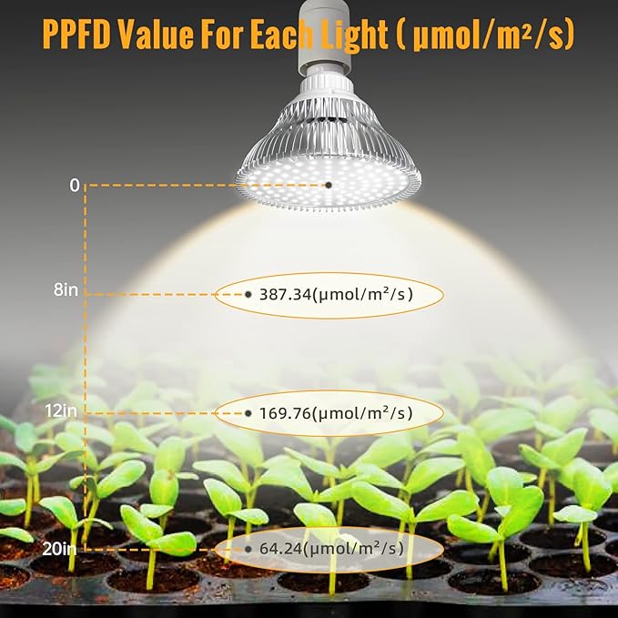 LED Grow Light Bulbs, Hanging Grow Lights for Indoor Plants, 25W 5000K, Height Adjustable Plant Light with Timer, Full Spectrum Grow Light Replace Sunlight for Large Tall Plant, Greenhouse