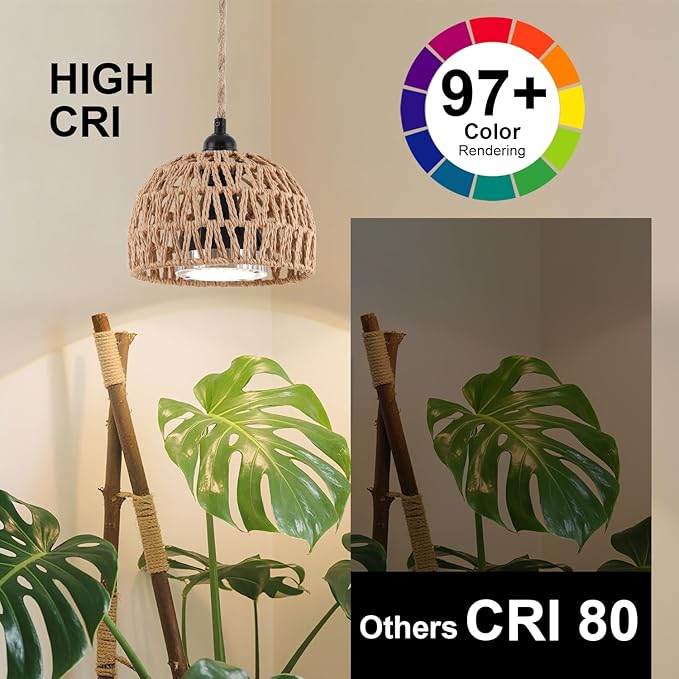 Hanging Grow Lights for Indoor Plants, Full Spectrum, with Timer and 15FT Power Cord, 30W Pendant Plant Lights for Indoor Growing, Garden, Flowers, Greenhouse (4000k, Weaving Style)