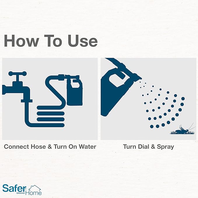 Safer Home Outdoor Mosquito, Tick, Flea & Ant Multi-Insect Killer Hose-End Spray – Made with Natural Oils – SH620, 32 oz Hose-End Spray Bottle