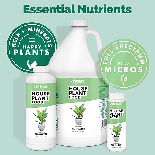 Houseplant Fertilizer – Liquid Plant Food for Lush Growth, Rich Green Leaves & Stronger Root Development, 1 Gallon