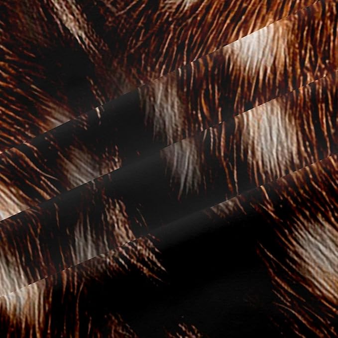 Brown Reindeer Fur Curtains & Drapes,Elk Deer Hide Window Treatments 2 Panels 42"Wx84"L,Woodland Rustic Animal Print Curtains,Jungle Wild Animals Skin Wildlife Hunting Theme Window Curtains