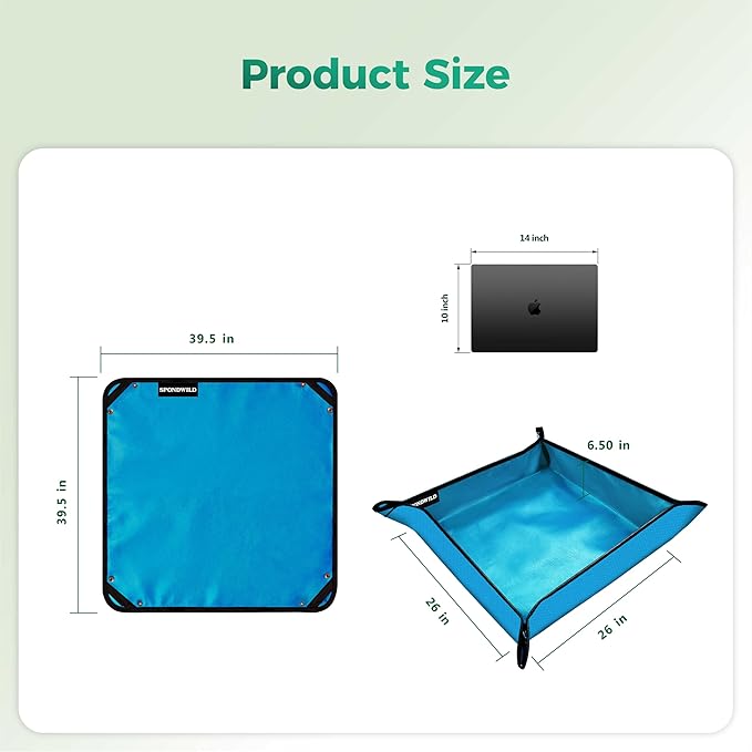 Large Plant Transplanting Mat - Thickened Waterproof Potting Mat, Succulent Gardening Mat, Portable Repotting Mat for Mess Control (PVC-Blue39.5"x39.5")