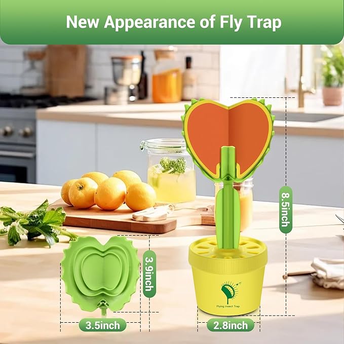 Fruit Fly Trap for Indoor, Fruit Fly Sticky Traps Gnat Trap for House Indoors with 10Pcs Sticky Pads & Attractant, Fly Trap for Home Kitchen Plant 2 Pack (2)