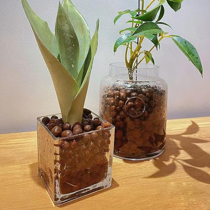 YISZM Clay Pebbles for Plants, 8mm-12mm Expanded LECA Balls Plant Garden Soil, Hydroponic, Aquaponics, Natural Leca Balls for Soil Root Development, Orchid Potting Mix, 2lb