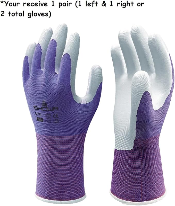 SHOWA Atlas 370B Professional Nitrile Work Gloves,for Landscaping, Gardening & Assembly, General Purpose Gloves