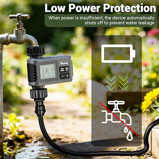 360° Adjustable Drip Irrigation System - 50FT Garden Watering Atomizing System with 16 Nozzles & Water Timer, Greenhouse Accessories for Yard, Lawn, Plants, Garden, 5/16 inches Tubing