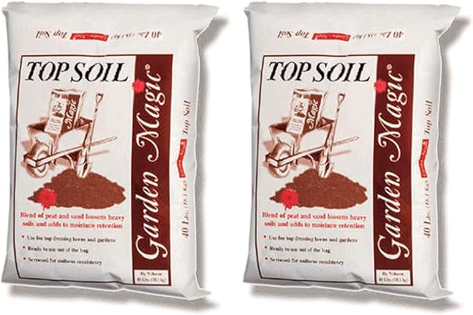 Michigan Peat 2 Pack Garden Magic Indoor and Outdoor Organic Planting Potting Topsoil Mix Blend with Moisture Retention, 40-Pound Bag