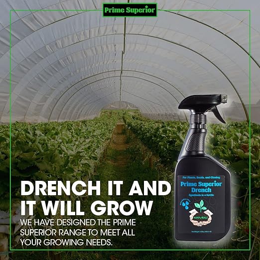 Drench Spray (15 fl.oz) – Plant inoculant & Growth Stimulant. Safe for Family, Pets & Environment. Organic Compliant for Vegetable Gardens, lawns, & House Plants. Indoor & Outdoor use.