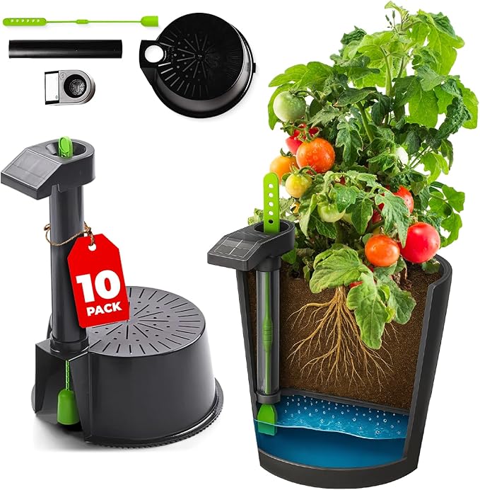 Self Watering Planter Insert w/LifeTested Technology, Water Reservoir & Level Indicator - Turn Any 5-Gal Bucket into a DIY, Portable Automatic Container Indoor-Outdoor Garden, 10-Pack