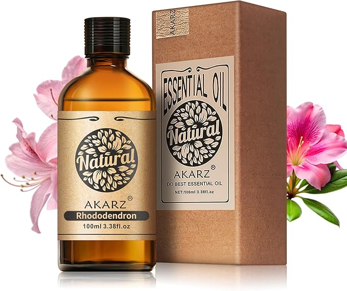 AKARZ 100ml Rhododendron Essential Oil Natural Rhododendron Oil Pure for Candle Making,DIY Skincare Products Massage,Home Spa Relaxation