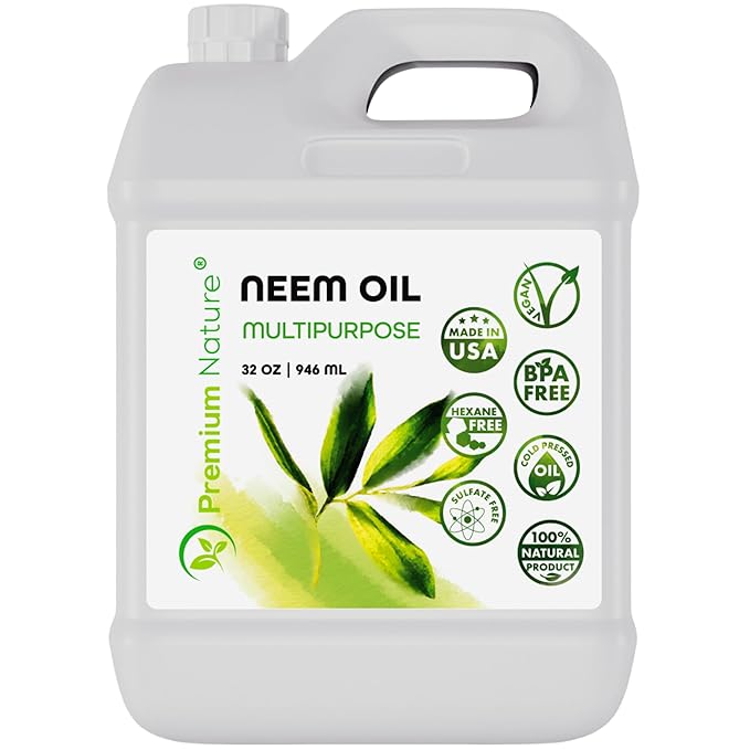 Premium Nature Organic Neem Oil for Skin and Hair Need Oil 100% Pure Cold Pressed for Essential Oil Mixing Neem Oils for Plants Neem Cake Massage Oil Neems Spray for Indoor Plants 32 oz