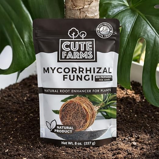 Mycorrhizal Fungi - Root Growth Booster, Enhances Nutrient Uptake & Plant Health, Ideal for Houseplants, Garden Transplants, Raised Beds, and Soil (8 Ounces) Cute Farms