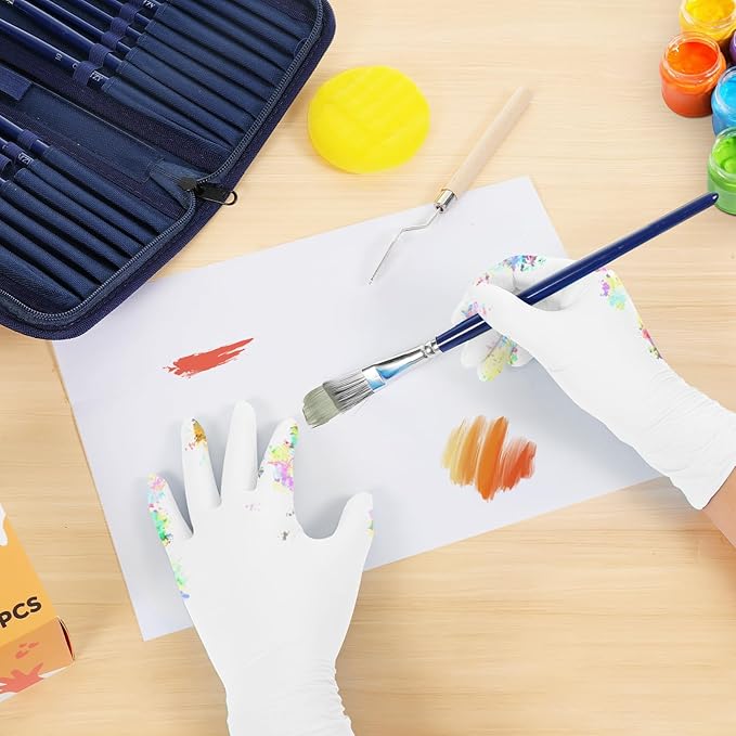 Kids Disposable Nitrile Gloves for 4-10 Years, Suitable for Cooking, Gardening, Painting, Powder and Latex Free-100 PCS