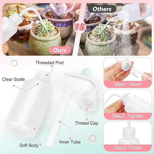 Valchoose 150ML Premium Eyelash Water Bottle for Extensions, 5.1oz White Tattoo Water Bottles No Need to Squeeze Hard, Easy to Carry Eyelash Bottle Rinse for Eyelashes, Cleaning(1 pack)