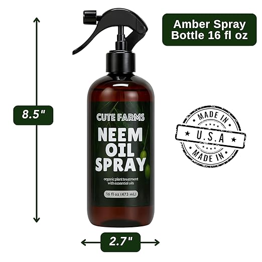 Organic Neem Oil with Essential Oils (16 fl oz) – Plant Spray for Indoor & Outdoor Plants – Cute Farms