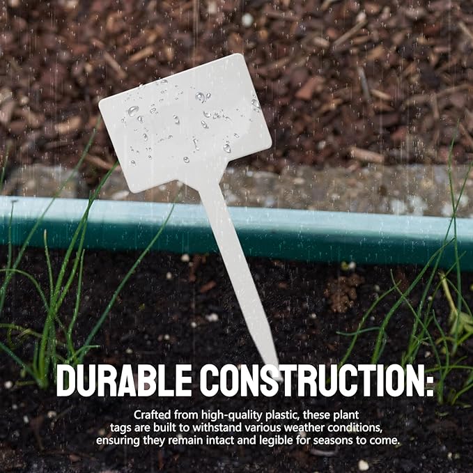 50Pcs Plant Labels,5 Inch 50 Pack Outdoor Tags Thick Garden Labels, Waterproof Durable Nursery Garden Markers, Strong Large Plant Markers for Vegetable Plants, Fruits, Flowers, Vine
