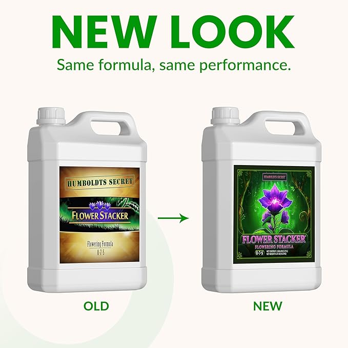 Humboldts Secret Flower Stacker | 0-7-5 Bloom Booster with Vitamin B1 | High Phosphorus Potassium Flowering Nutrients | Potting Soil Hydroponics Coco | Indoor & Outdoor Plants | 1 Gallon