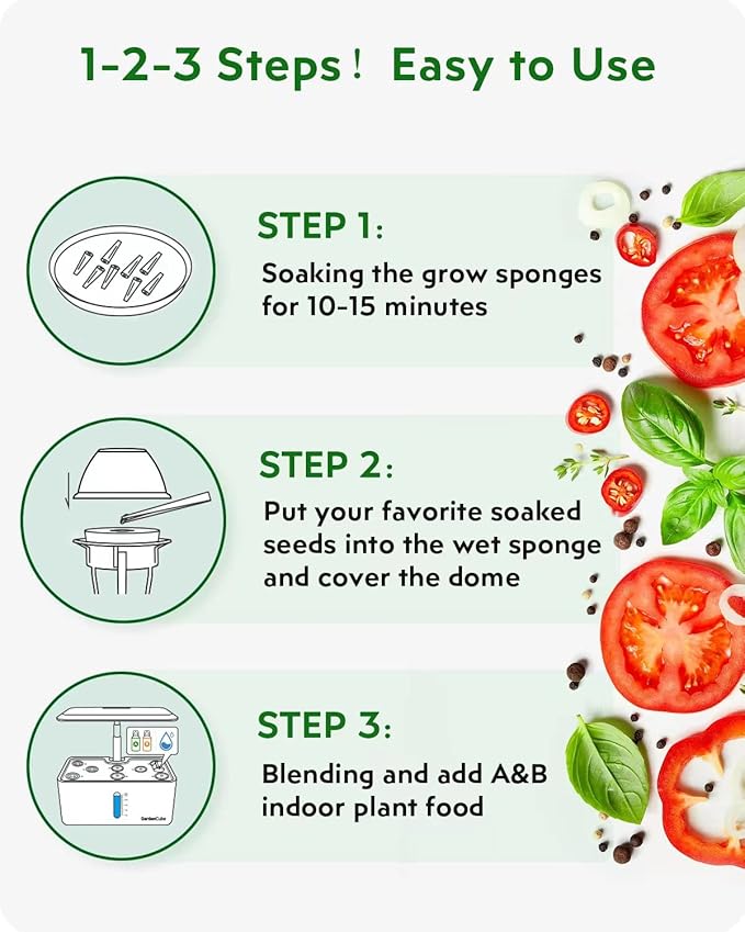GARDENCUBE 166pcs Hydroponic Pods Kit: Compatible with Aerogarden Grow Anything Herb Kits - Includes Grow Sponges Grow Baskets Grow Domes Labels A&B Plant Food - Hydroponics Supplies for Most Brand
