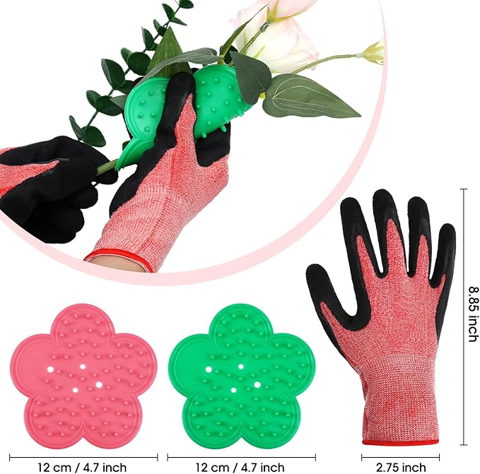 WILLBOND Floral Arrangement Kit, Valentine Rose Thorn Stripper Tool Garden Pruning Shears Scissors Rose Thorn Remover Pruner Trimmer Gloves Tapes Florist Garden Tool Gift Kit for Women(Pink)