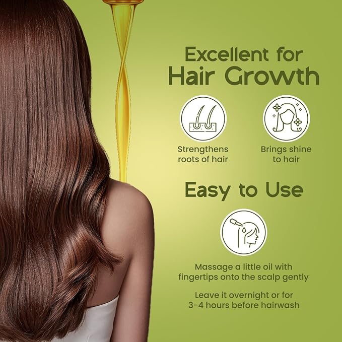 MAPL Castor Oil 6.76 Fl Oz (200 ml) – Organic Arandi Oil for Hair, Skin, Eyebrows & Eyelashes – Cold-Pressed, Unrefined & 100% Natural Superfood – Traditional Indian Hair Care, Food Grade & Edible