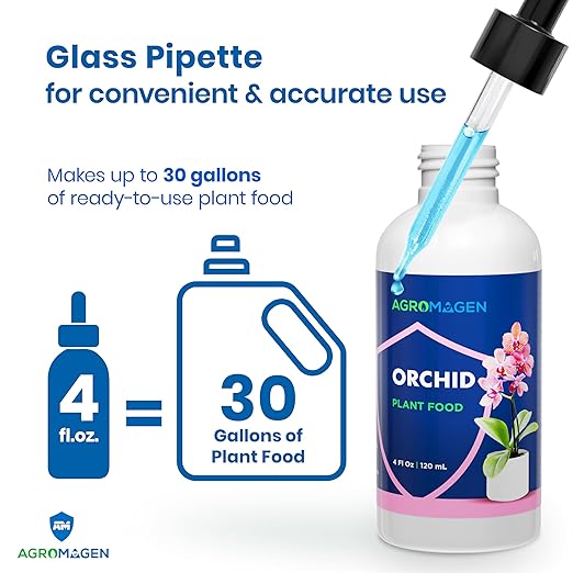 AgroMagen Plant Food with Essential Nutrients & Chelated Micronutrients, Liquid Fertilizer (4 fl.oz.) (Orchid)