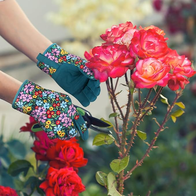 fauson Gardening Gloves - Gardening Gloves for Women Firm Grip Breathable Garden Gloves Thorn Proof for Digging, Planting