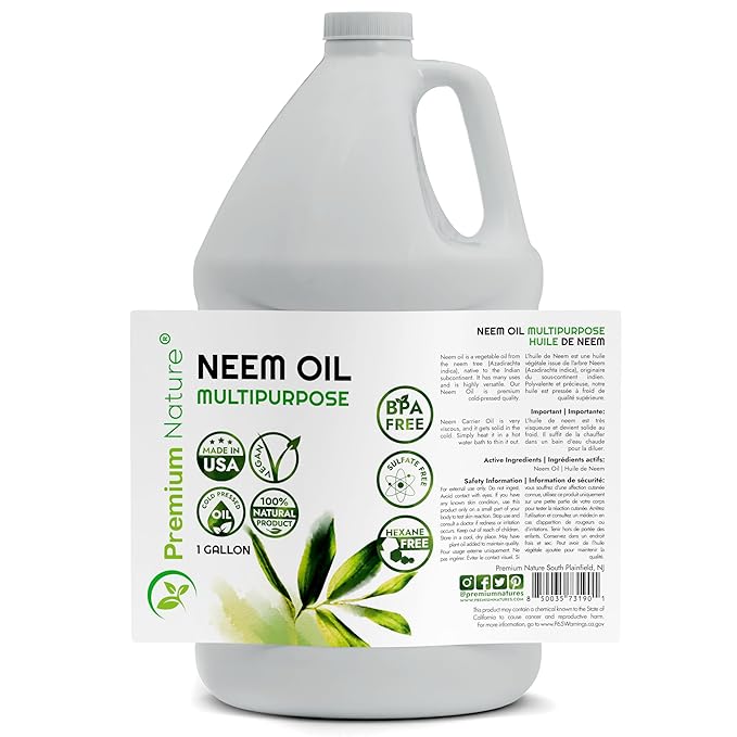 Premium Nature Organic Neem Oil for Skin and Hair Need Oil 100% Pure Cold Pressed for Essential Oil Mixing Neem Oils for Plants Neem Cake Massage Oil Neems Spray for Indoor Plants 1 Gallon