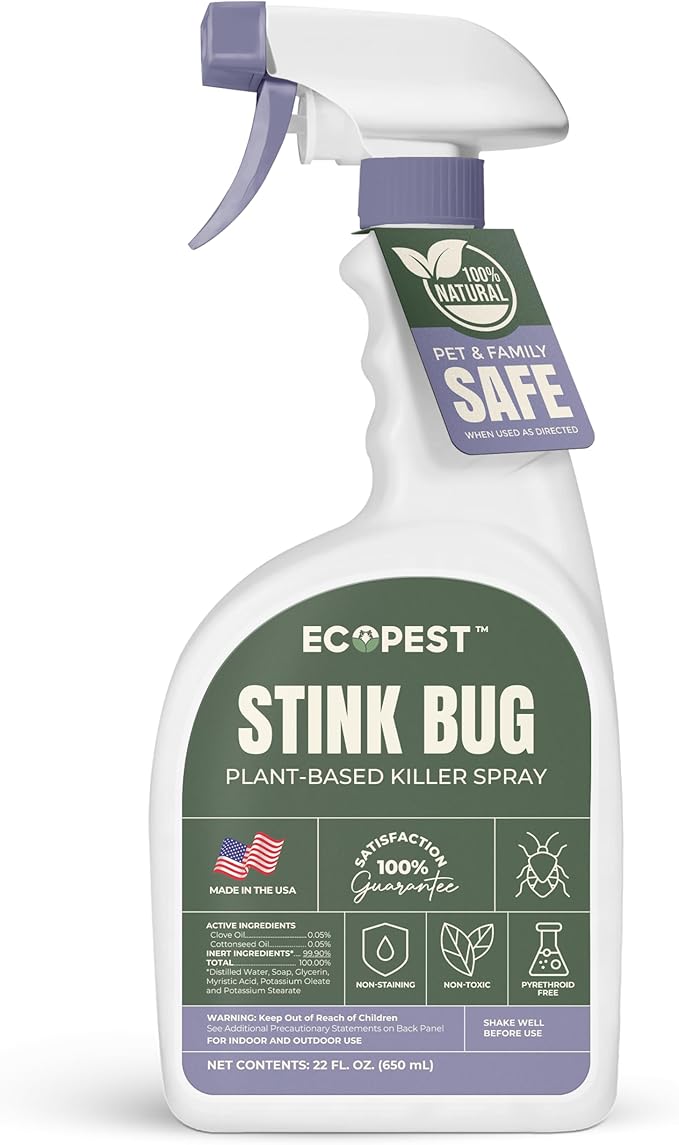 Stink Bug Spray, 22 oz. | Natural, Plant-Based Stink Bug Killer for Indoor and Outdoor | Home Pest Control Spray and Repellent for Stink Bugs | Made with Clove Oil, Safe Around Children and Pets