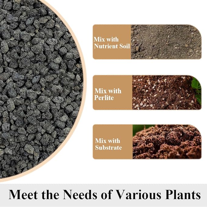 YISZM Black Horticultural Lava Rocks for Plants, 5lb Succulents Cactus Bonsai Soil Volcanic Rocks for Aquarium Outdoor Decorative Stones for Craft Projects, Vase Fillers