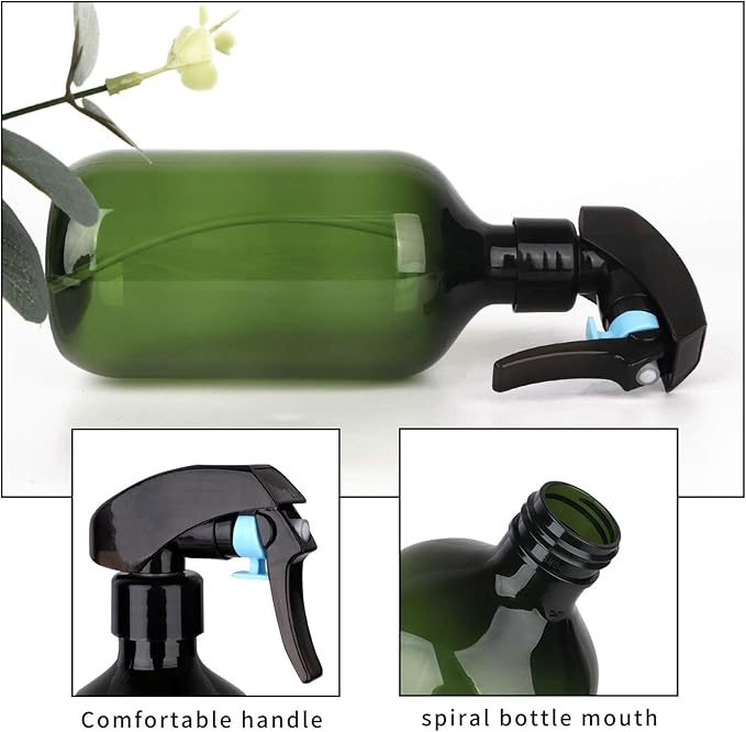 driew Plant Mister Spray Bottle, Plant Mister Water Spray Bottle for Plants Misting Bottle Water Fine Mist, Cleaning Solutions, Gardening, Indoor, Outdoor (Green - 17oz)