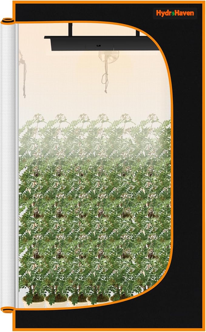 4x2 Grow Tent Kit (48"x24"x71") - Heavy-Duty 600D Diamond Mylar Lining, 98% Reflective, Viewing Window & Waterproof Floor Tray for Hydroponics Indoor Growing