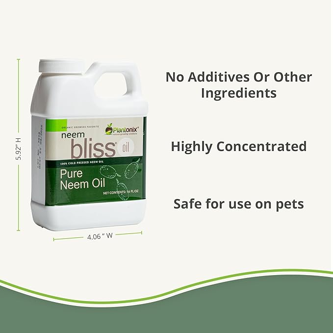 plantonix Neem Bliss (64 Fl Oz) – 100% Cold Pressed Neem Oil Concentrate - Pure, Unrefined, and Organic Neem Oil for Skin Care, Hair Care, and Scalp - Moisturizing Beauty Essentials