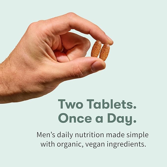 Garden of Life Organics Men's 40+ Multivitamin with Prostate Support, B12 & Vitamins – Vegan Daily Whole Food Multivitamin, Non-GMO, Certified Organic, 120 Tablets