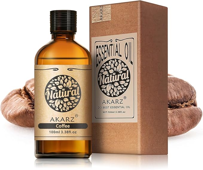 AKARZ 100ml Coffee Essential Oil Natural Coffee Oil Pure for Candle Making,DIY Skincare Products Massage,Home Spa Relaxation