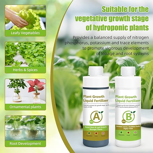 Liquid Plant Food Concentrate, Indoor Outdoor Fertilizer for Flowers, Fruits, Vegetables, Organic-Based Bloom Booster with Easy Mix Formula