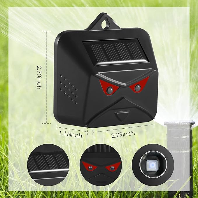 4 Pack Predator Eyes Coyote Deterrent&Solar Nocturnal Animal Repellent Outdoor Skunk Repellent for Yard with Red LED Lights for Deer Fox Raccoon Animal Repeller Device for Chicken Coop Farm Garden