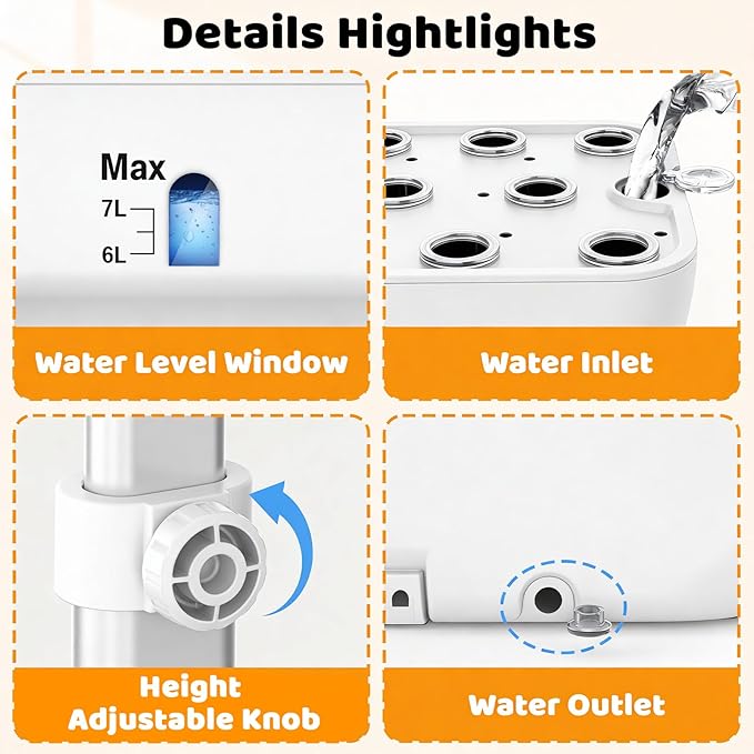 Growell Hydroponics Growing System Kit, 17 Pods Indoor Herb Garden with 2 Fans Circulation, Grow Light, Smart Water Cycle, Auto Timer, 10L Water Tank, Perfect Indoor Gardening System Gifts (White)